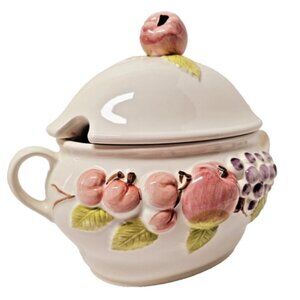 EUC~Signature Housewares Apple, Grapes, Cherries Ceramic Soup Tureen w. Lid